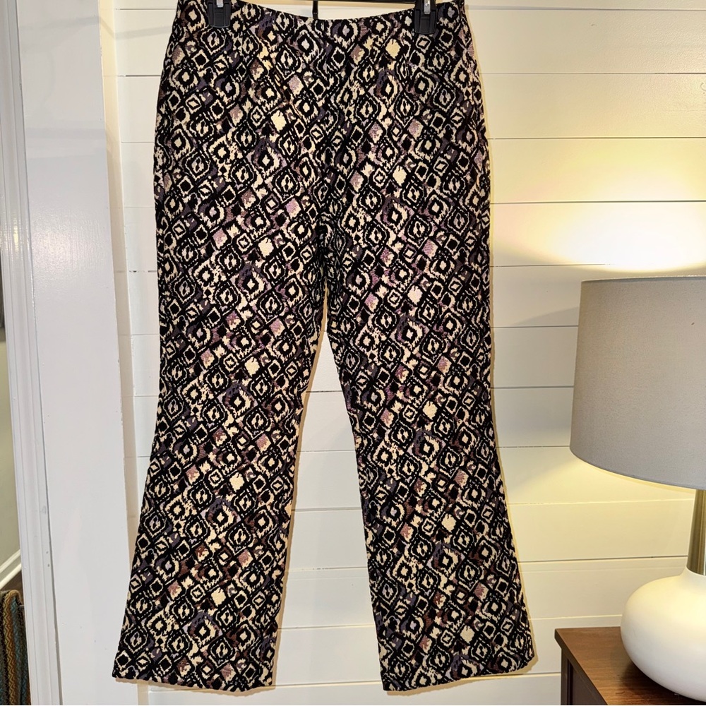 Free People Jacquard Geometric Pattern Metallic Pants Size‎ 6